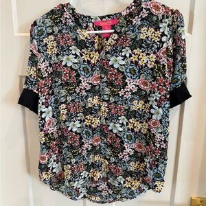 Catherine Malandrino Black Floral Blouse